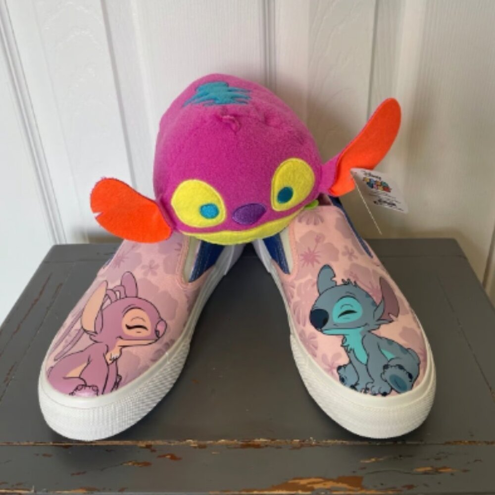 Disney Stitch Slip-on Sneaker Size 8 Color Pink/blue Tsumtsum is included